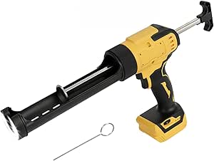 Cordless Caulking Gun for Dewalt, Electric Silicone Sealant Gun Applicator for 300ml Cartridges with 6 Adjustable Speed & Digital Display & LED Light & Anti-Drip for Filling Sealing (for Dewalt)