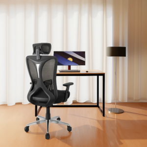 HOLLUDLE Ergonomic Office Chair with 3D Lumbar Support & 3D Adjustable Armrests – V-Back Design, Comfortable Desk Chair for Office & Home, Black